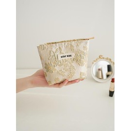 Floral Pattern Makeup Bag, Portable Cosmetic Storage Bag, Zipper Makeup Organizer Pouch, Versatile Storage Bag for Skincare, Lotion, Cream, Lip Balm, Eyeliners - Color: Pink, Size: one-size