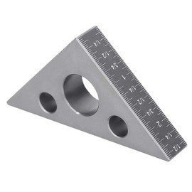 Triangle Ruler 45/90 Degree Aluminium Alloy Triangle Ruler Angle Ruler 3.7 x 2.7 x 0.6 Inch Matte Right Angle Gauge Woodworking Tool