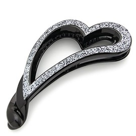 Bonaventure a20135h2 Sparkling Glitter Heart Banana Clip, Women's, Hair Accessories, Hair Clip, Hair Claw, Popular Brand, Hair Clip, Hair Clip, Gray