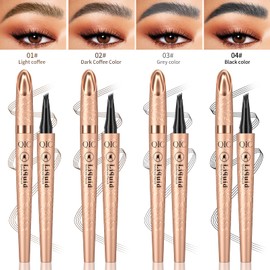 Eyebrow Pencil, Eyebrow Pencil with 4 Micro Fork Tips, Durable Waterproof Eyebrow Pencil and Smudge-proof Eyebrow Pencil, Provides Natural Looking, Defined Eyebrows (Light Brown)