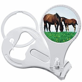 Brown Horses Nail Clippers Plus Bottle Opener Keychain