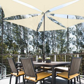 Yescom 6 Pack 7 Ft 97% UV Block Permeable Fabric Triangle Sun Shade Sail Heavy Duty Canopy Outdoor Patio