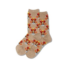 Hot Sox Women's Turkey Dog Socks 1 Pair, Hemp Heather, Women's 4-10