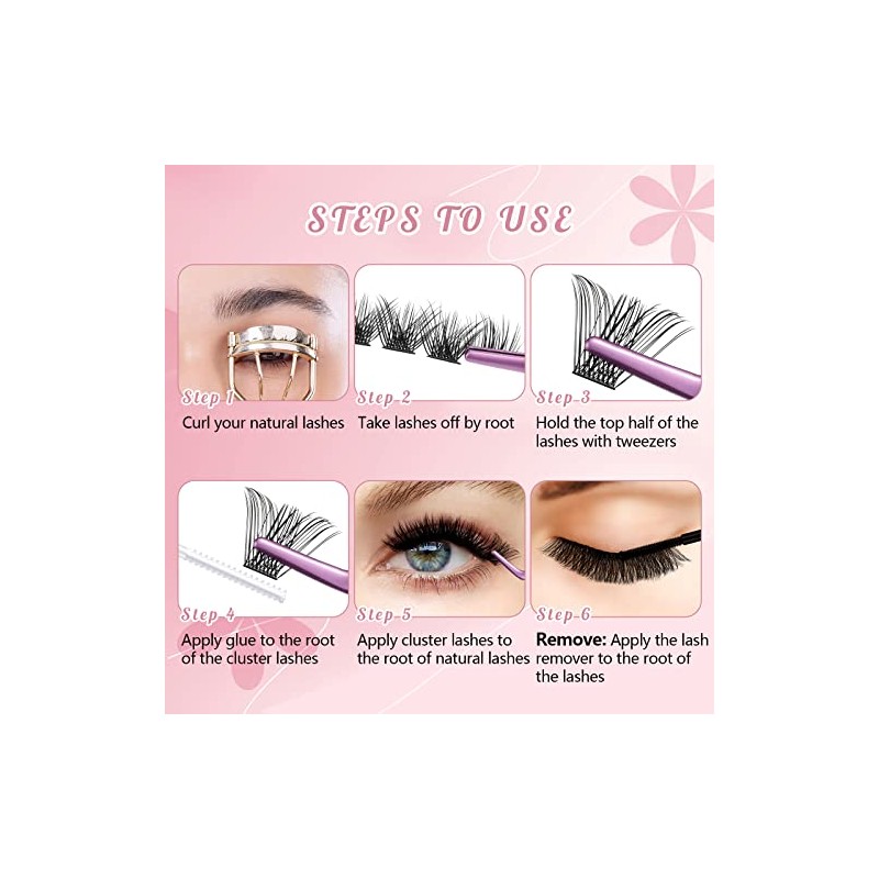DIY Lash Extension Kit Cluster Lashes Kit with 72 Pcs