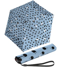 Knirps Ultra US.050 Slim Manual Pocket Umbrella - Ultra Light and Flat - Storm Resistant - Windproof - 21 cm, Rainyday Ice