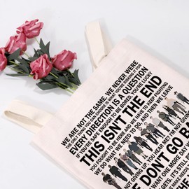 MEIKIUP TWD TV Show Inspired Canvas Toe Bag Zombie Theme Shoulder Bag TWD Horror TV Show Fans Gift (W TB)