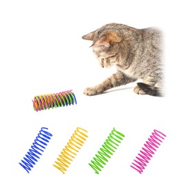 Andiker Cat Toys for Indoor Cats Interactive 3.34in 4 Colors Cat Spring Toy, Big Springs Set Lightweight Durable High Elasticity Cat Spiral Springs for Cats to Swat, Bite, Hunt to Kill Time (12pcs)