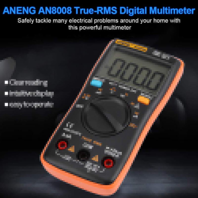 True-RMS Digital Multimeter Tester,AN8008 Measures AC/DC Voltage Ammeter Current Ohm