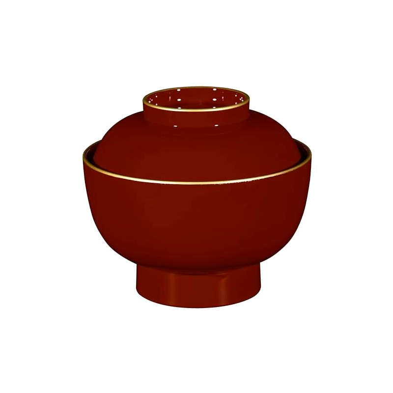 Mitani M13758-3 Yamanaka Lacquer Yanaka Paint, Red Coating, Boiled Bowl,