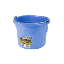 Miller Manufacturing P8FBBERRYBLUE Plastic Flat Back Bucket for Horses, 8-Quart, Berry Blue