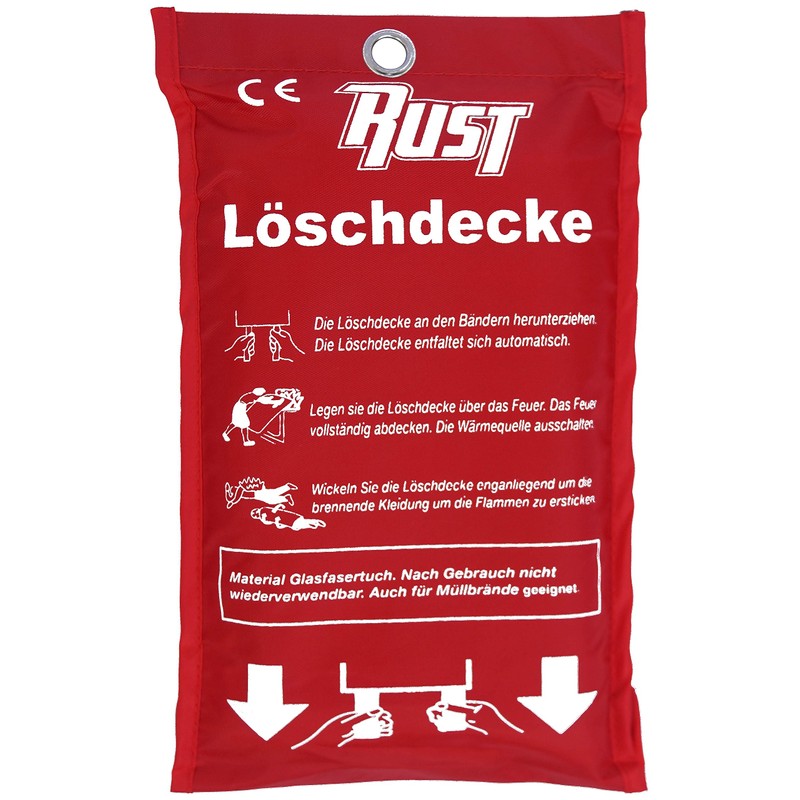 Rust Fire Blanket Emergency Equipment 100 x 100 cm Immediate