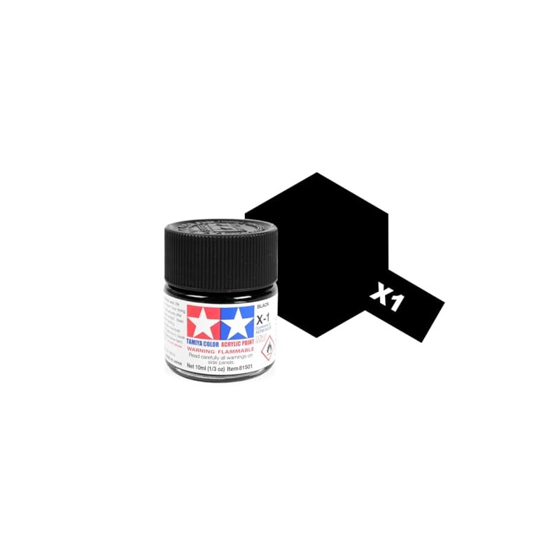 Tamiya Acrylic Mini X1 Black TAM81501 Plastic Paint Acrylic