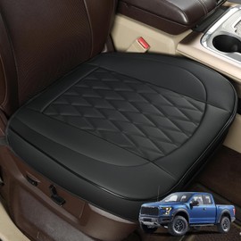 GIANT PANDA Bottom Seat Cover for Trucks&SUV, Front PU Leather Driver Seat Protector Fit for Chevy,Ram,Toyota,GMC,Ford F150 F-Series (Black-2PCS)