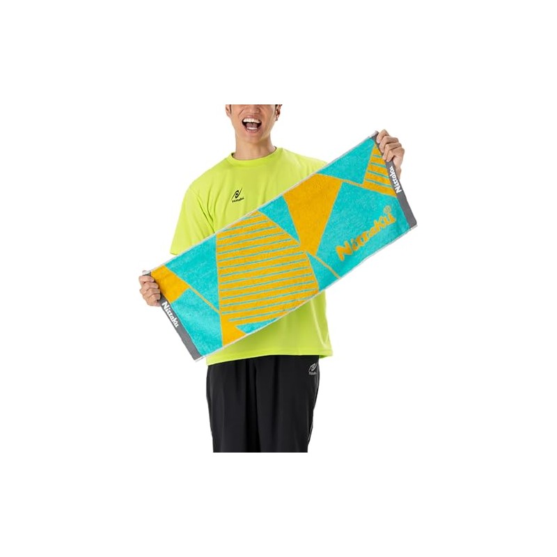 Nittaku Table Tennis Towel, Polygon Mid Towel, Turquoise NL-9289