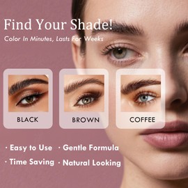 Lash Color Kit, Instant Eyebrow & Eyelash Color Kit with Natural Effects, Lasting for 4 Weeks Home DIY Coloring, Safe & Easy for Beginner 7ml-Black