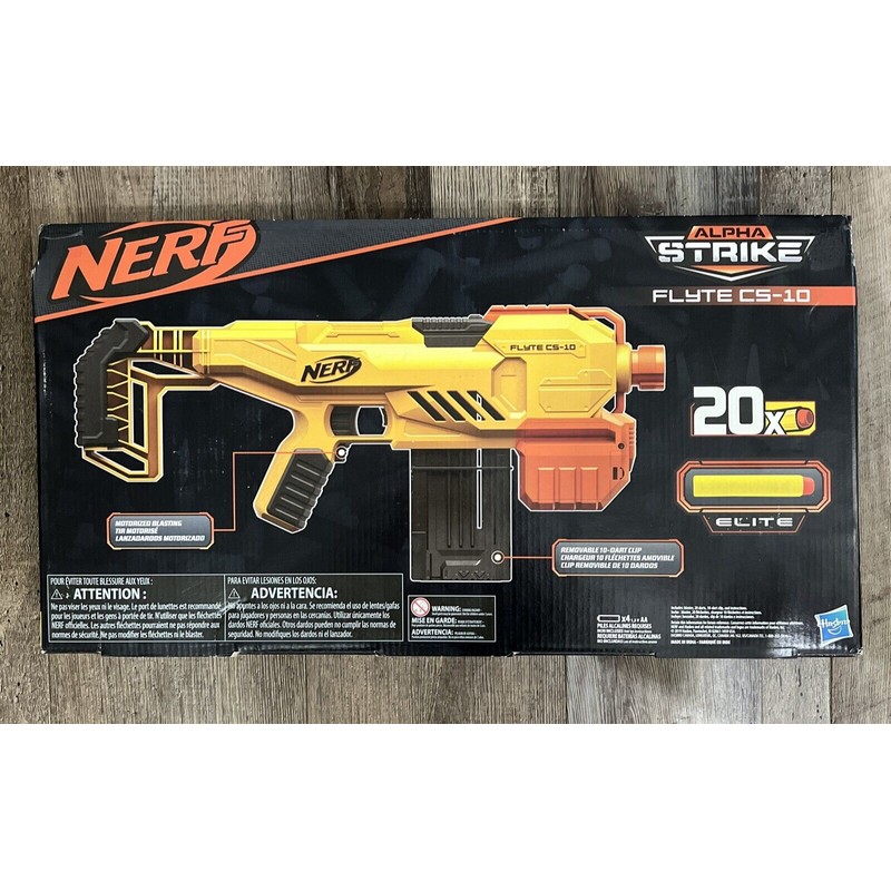 NERF Alpha Strike Flyte CS-10 Motorized 10-Dart Blasting with 20