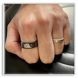 Xusamss Punk Rock Plated Black Stainless Steel Animal Scorpion Ring(Black(10))