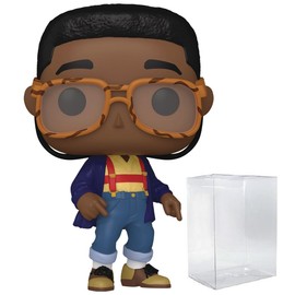 POP TV: WB 100 - Family Matters, Steve Urkel Funko Vinyl Figure (Bundled with Compatible Box Protector Case), Multicolored, 3.75 inches