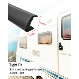40FT RV Window Seal 0.5 x 0.275’’ Waterproof RV Window Rubber Seal Strip, Car Window Glass Edge Weather Stripping, Windshield Locking Gasket for Camper Marine Boat Truck, 12.3M Freely Cut Seal