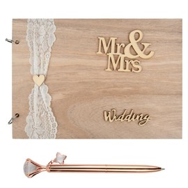 BOPHIS Wedding Guest Book 20 Pages Wedding Guest Book with Free Pen, Advice Book Wedding Book Mr & Mrs Sturdy Inner Pages and Thread Binding for Wedding Gift Guest Books