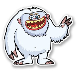 2 x 10cm/100mm Snow Yeti Window Cling Sticker Car Van Campervan Glass #4378