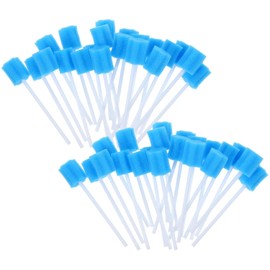 Healifty 100pcs Hisopos Oral Desechable Cuidado Esponjas Diente Limpieza Boca Azul