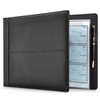 Juvale Check Binder - Black Faux Leather, 7-Ring, 14 x