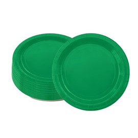 ATBEAMEN 16PCS Green Paper Plates 18cm,Disposable Paper Plates 7 inch Solid Color Paper Round Dinner Plates Tableware Party Plates for Birthday,BBQs,Christmas,Picnic,Kids Shower Party Plates Supplies