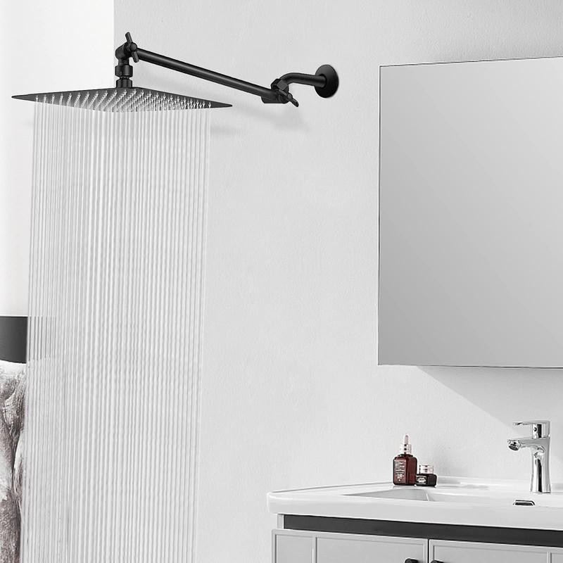 HarJue High Pressure Large Stainless Steel Square Rain ShowerHead With