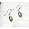"Handmade" Football Earrings Pig Skin .925 sterling silver Hooks Pewter