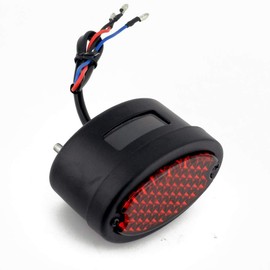 Mini LED Oval-Shaped Tail Light Cat Eye Rear Brake Light Stop Light For Motorcycle Bike bicycle Customs (Black)