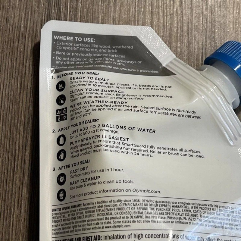 Olympic SmartGuard Clear Multi-Surface Spray Sealer Concentrated 15oz Add Water