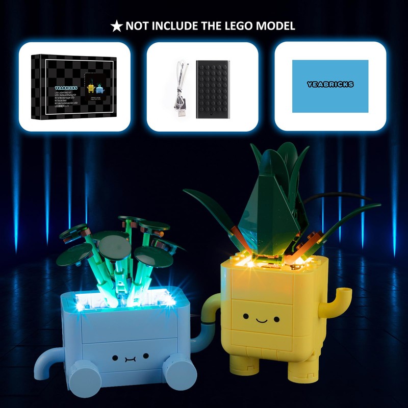 YEABRICKS LED Light for 10349 Botanical Happy Plants Building Blocks