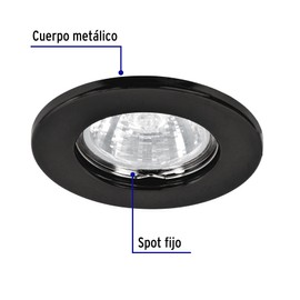 Volteck Lait EMP-101S, Luminario redondo color negro spot fijo lámpara no incluida