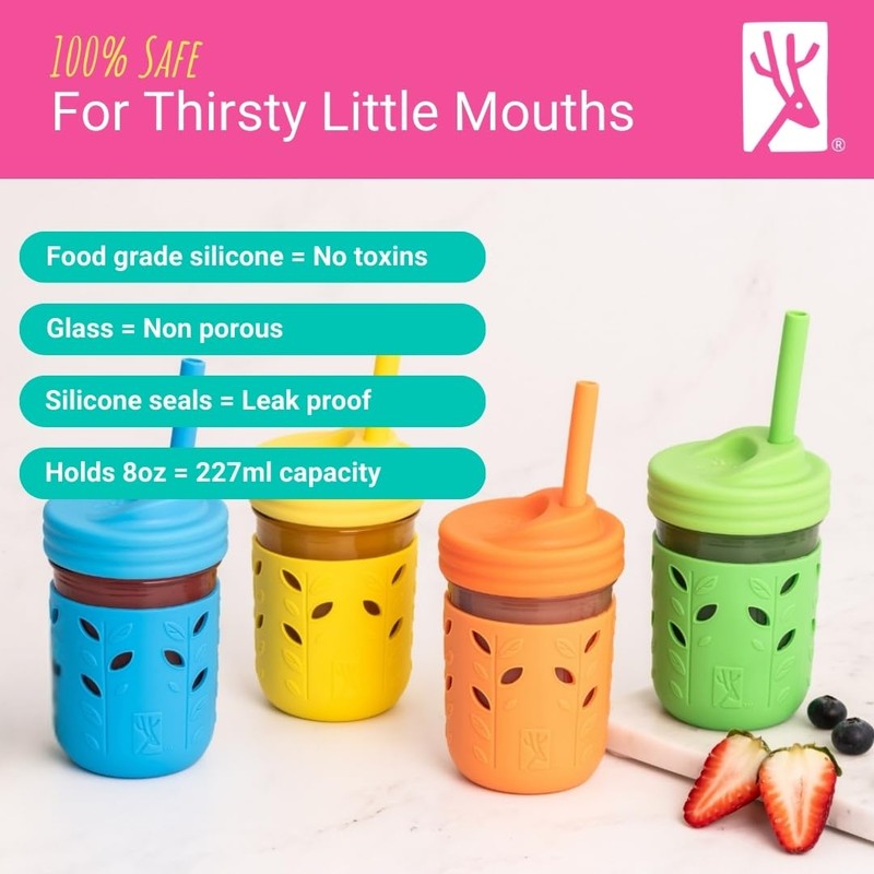 Elk and Friends Kids + Toddler Glass Cups | The
