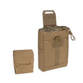 IDOGEAR Tactical Bag Molle Dump Bag Tactical Molle Bag Foldable Drawstring Magbag for Combat Belt Vest Backpack Utility Drop Pouch Belt Bag 500D Nylon, Coyote brown