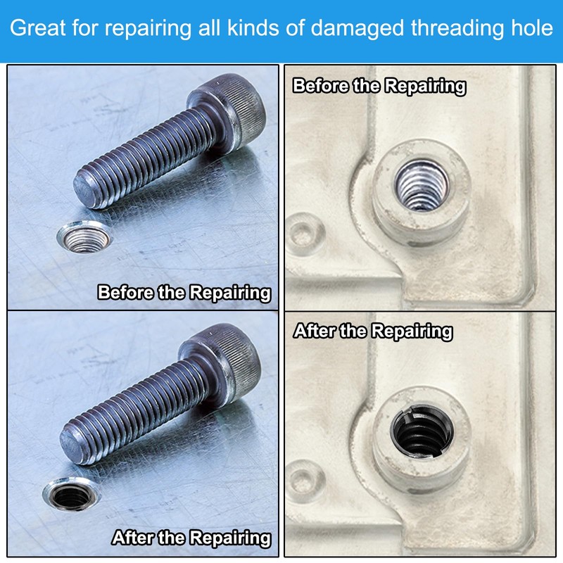 PATIKIL Grade 8.8 Carbon Steel Threaded Repair Insert Nut, 5pcs