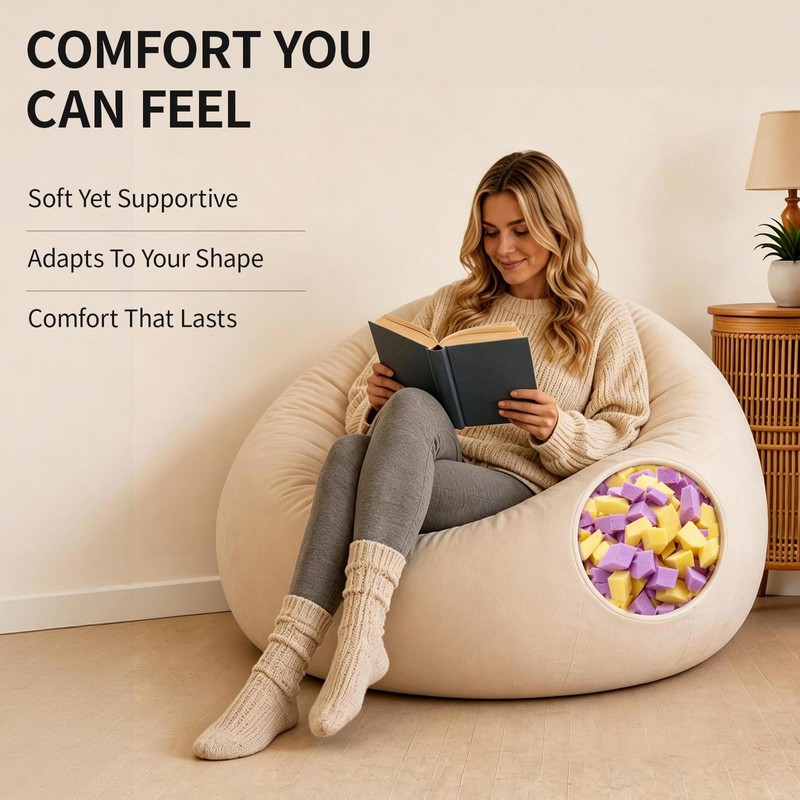 Eleven Artisan Shredded Memory Foam Filling, 10 lb Bean Bag