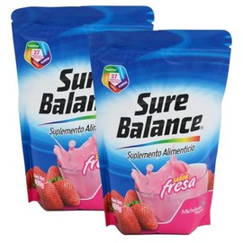 2 PACK - Sure Balance Fresa - Contiene 27 vitaminas y minerales, con probioticos, antioxidantes, lipidos, proteinas, colina.