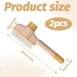 2 Stück Katzenbürste,Katzenkamm,Katzenbürsten,Selbstreinigender Flohkamm,Katzenkamm Massagekamm,Für Kurz Und Langhaarige Hunde Reinigung Von Losem Verknotetem Fell.