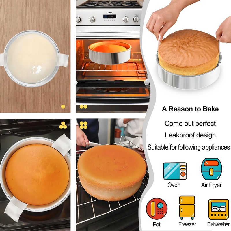 AWTBDP 8 Inch Round Cake Pans Set of 2, Nonstick