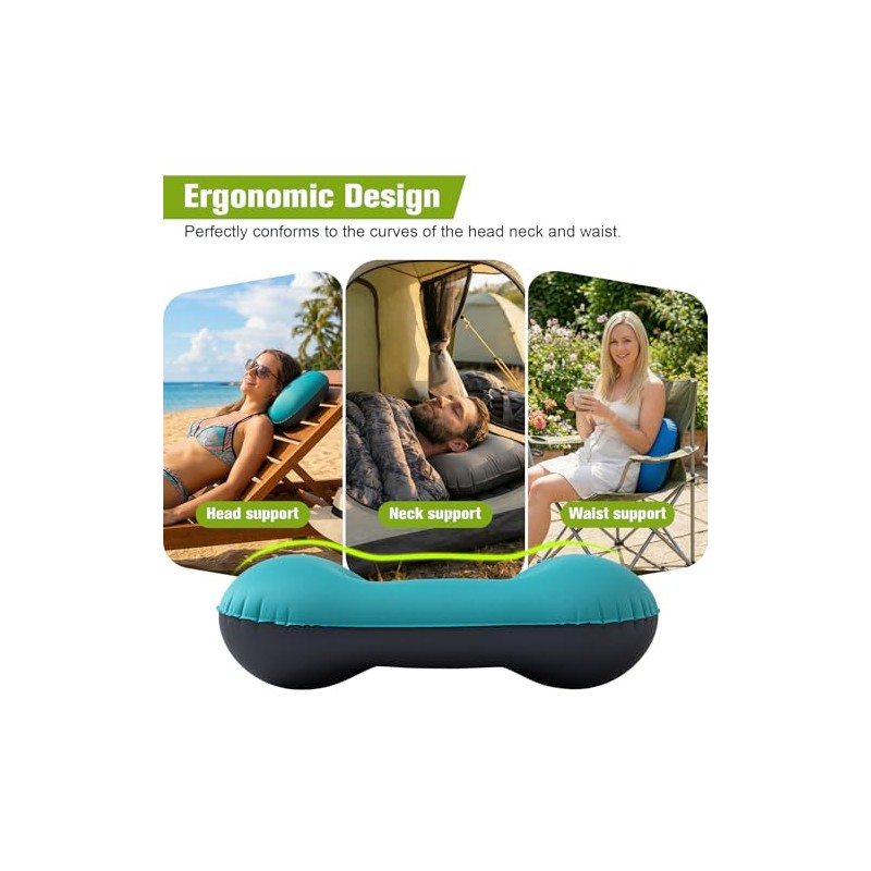 Ultralight Inflatable Travel Pillow - Ergonomic Camping Cushion