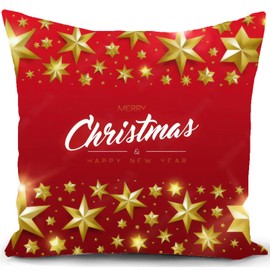 HUASHUZI Christmas Cushion Cover 40 x 40 cm Red Christmas Decoration Christmas Cushion Cover Christmas Decorations Xmas Cushion Covers Pillow Winter Cushion Decoration Set of 4 Sofa