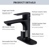 TONNY Matte Black Bathroom Faucet, Single Hole Bathroom Sink Faucet