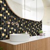 Elephantile 5 Sheets Black & Gold Tiles Metal Mosaic Wall