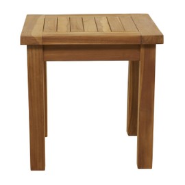 Deco 79 Teak Wood Slatted Outdoor Accent Table, 19" x 18" x 18", Brown