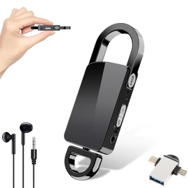 64GB Voice Recorder, Audio Recording Device with Triple Noise Reduction,Digital Voice Activated Recorder with Playback，750 Hours Storage and 30 Hours Battery Time for Class, Meeting, Speech (128G)