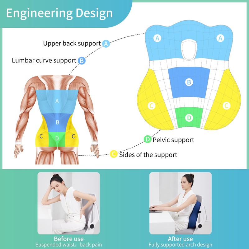 seeknow Lumbar Support for Chair Back Support for Couch Lumbar