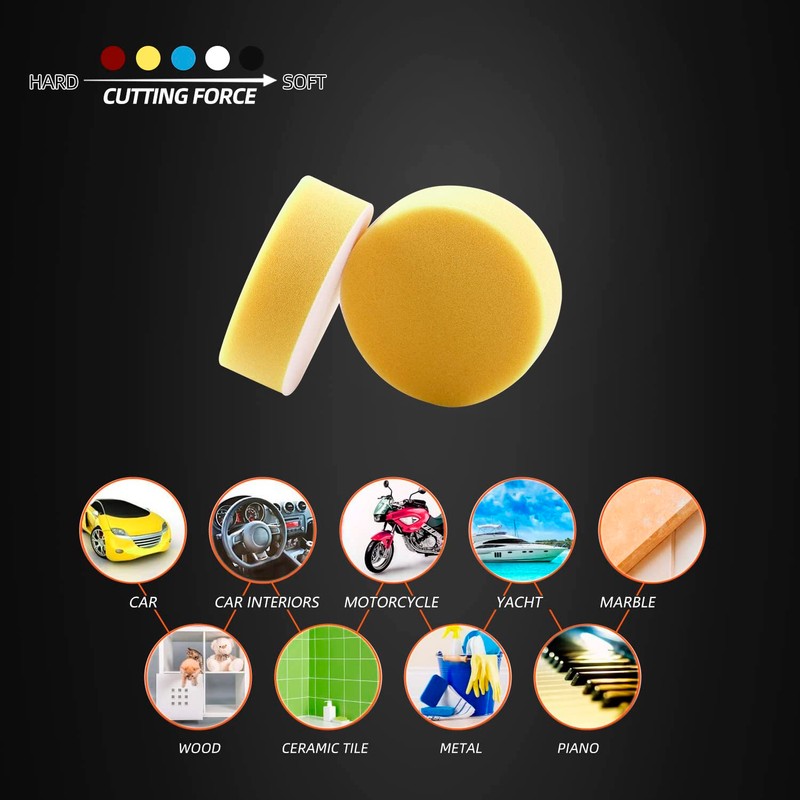 ZFE Polishing Pad, 50pcs 3 inch(80 mm) Sponge Buffing Pads,