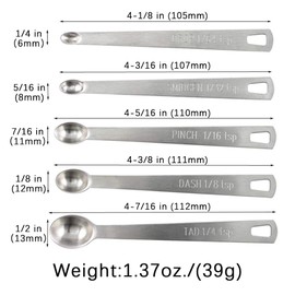 BERYLER 2Pack Mini Measuring Spoons Set, Heavy Duty Stainless Steel Teaspoon for Cooking and Baking, Suitable for Small Amount of Dry or Liquid Ingredients and Spices